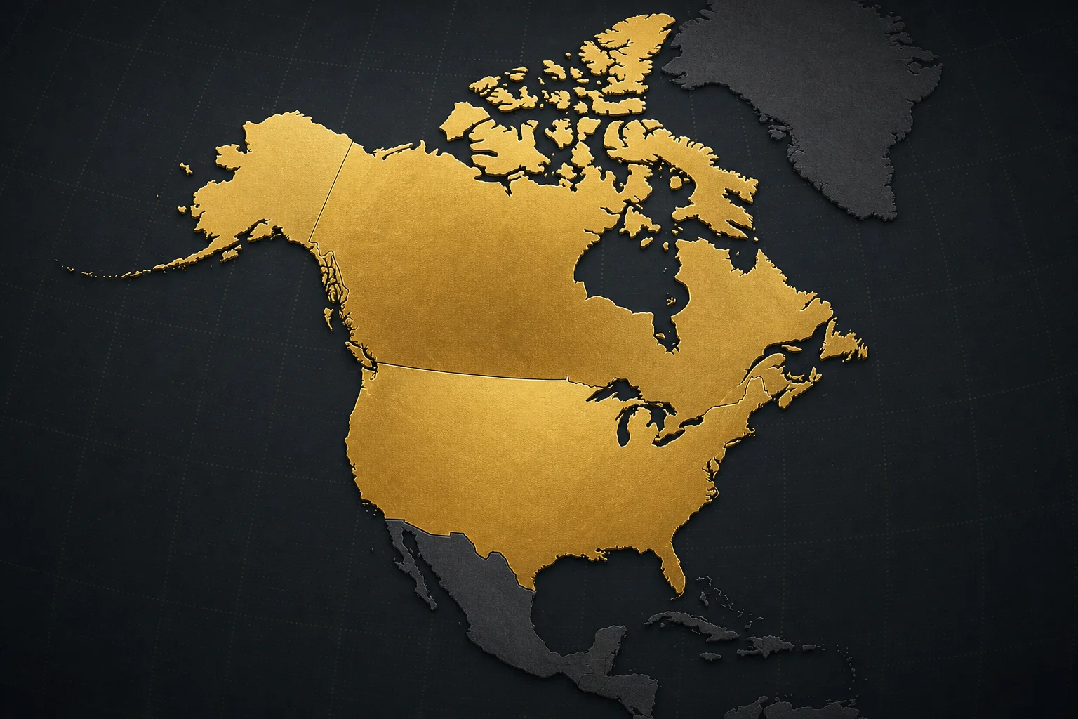 Wall mural service areas map Canada and United States