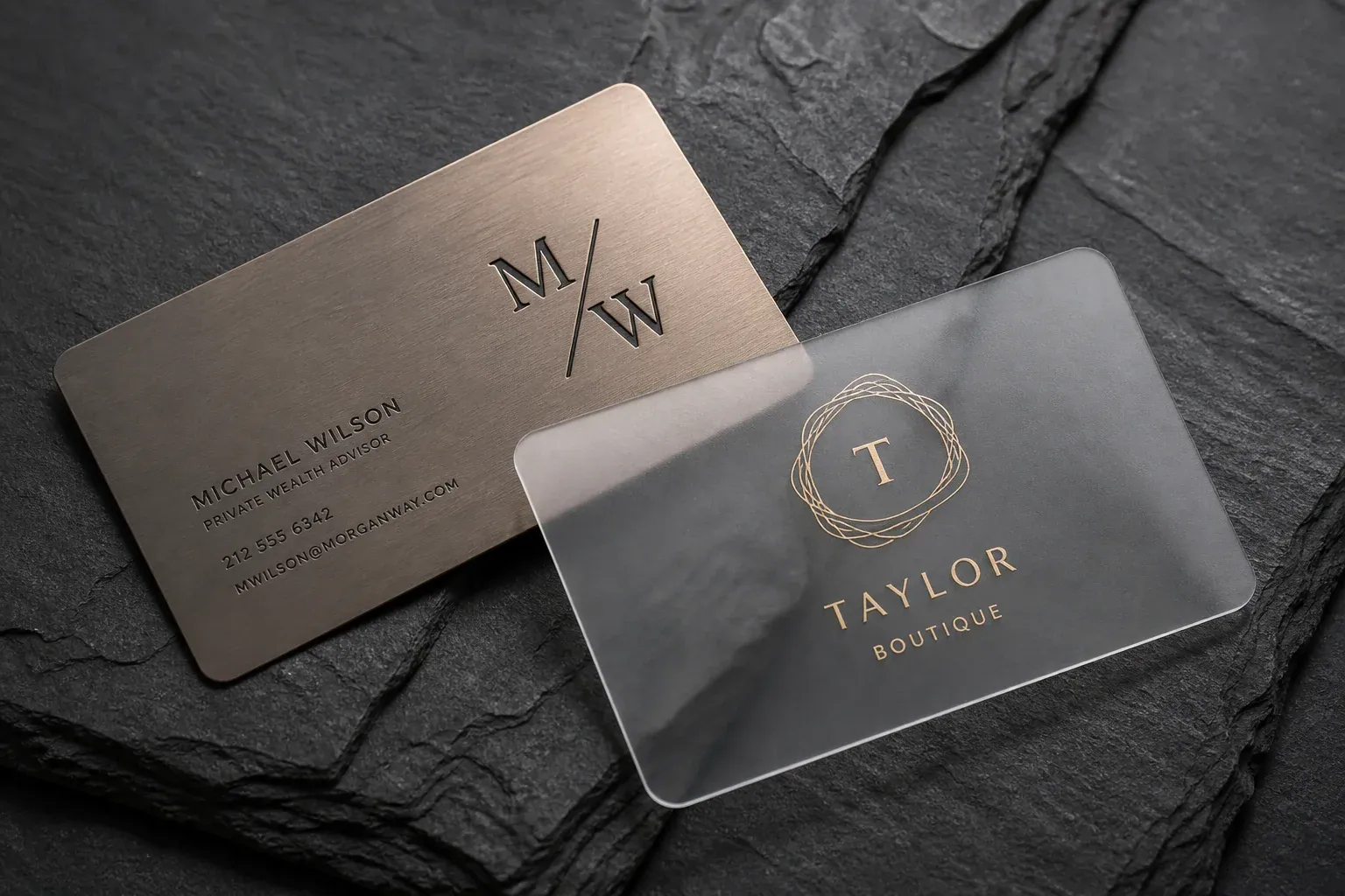 Specialty custom business cards with spot UV