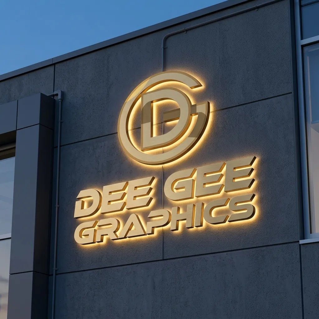 Reception sign and 3D logo wall branding installation